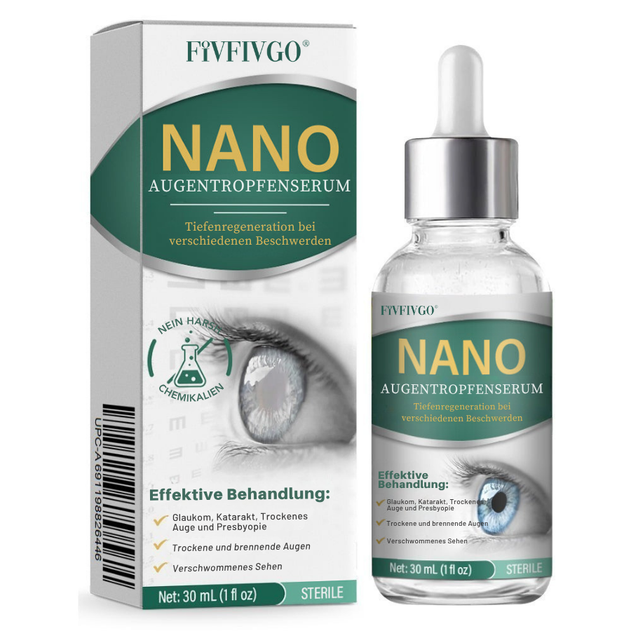 Fivfivgo® Nano Augentropfen-Serum 👩⚕️ Empfohlen vom Royal College of Ophthalmologists (Geeignet für Presbyopie, trockenes Auge, Glaukom und Katarakt)