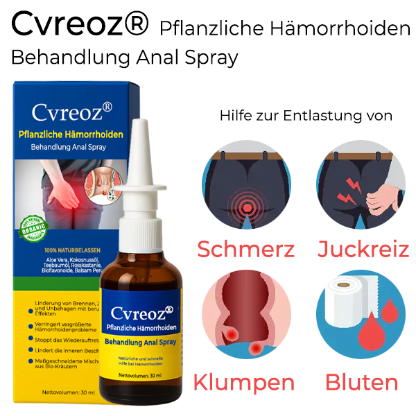 Cvreoz® Pflanzliche Hämorrhoiden Behandlung Anal Spray PRO