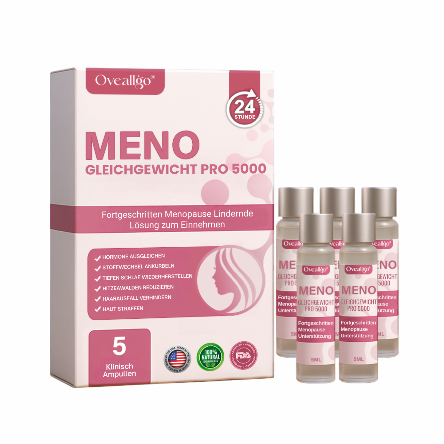 Oveallgo® MenoGleichgewicht Pro 5000 Menopause Entlastung Lösung zum Einnehmen