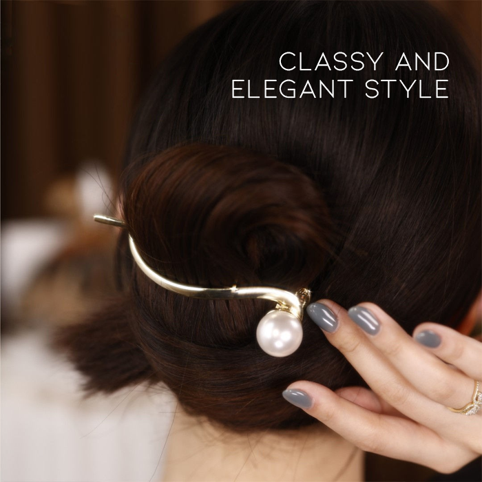 One Line Pearl Hair Clip