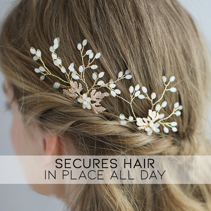 Schlichter und eleganter handgefertigter Braut-Haarkamm 