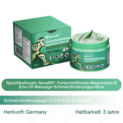 NovaRX® Fortschrittliches Magnesium & Emu-Öl Massage-Schmerzlinderungscreme