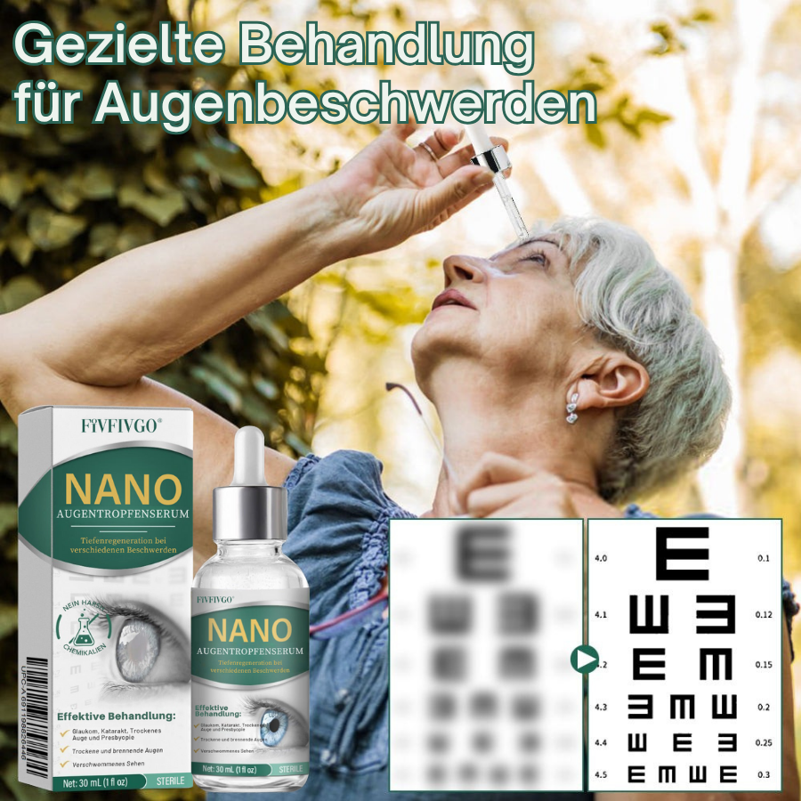 Fivfivgo® Nano Augentropfen-Serum 👩‍⚕️ Empfohlen vom Royal College of Ophthalmologists (Geeignet für Presbyopie, trockenes Auge, Glaukom und Katarakt)