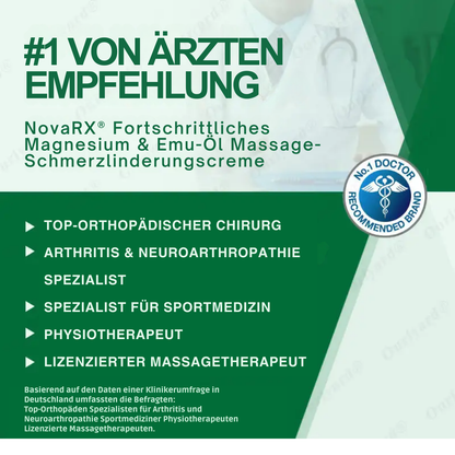 NovaRX® Fortschrittliches Magnesium & Emu-Öl Massage-Schmerzlinderungscreme