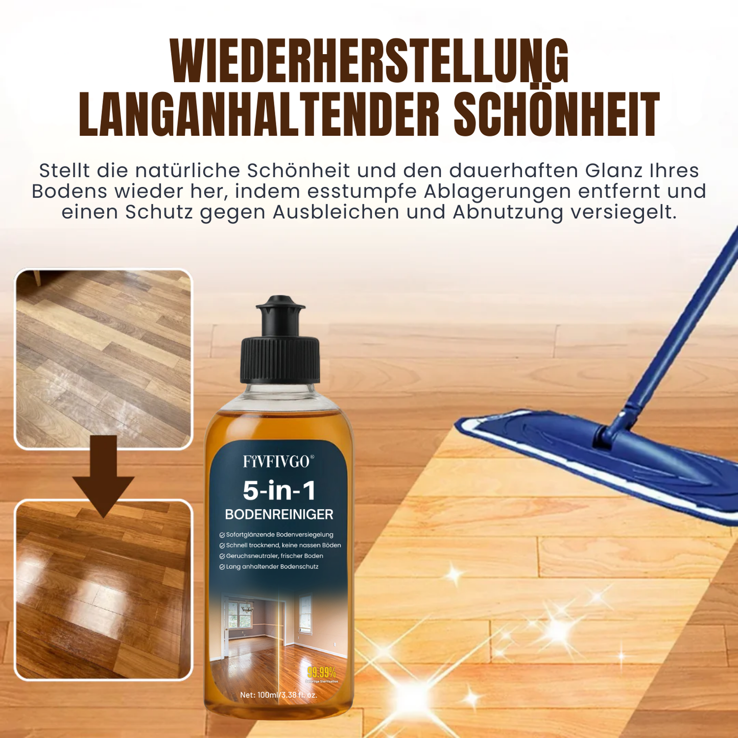 Fivfivgo® 5-in-1 Bodenreiniger | 🛡️5-Tage-Schutz | 👶🐾Sicher für Babys und Haustiere