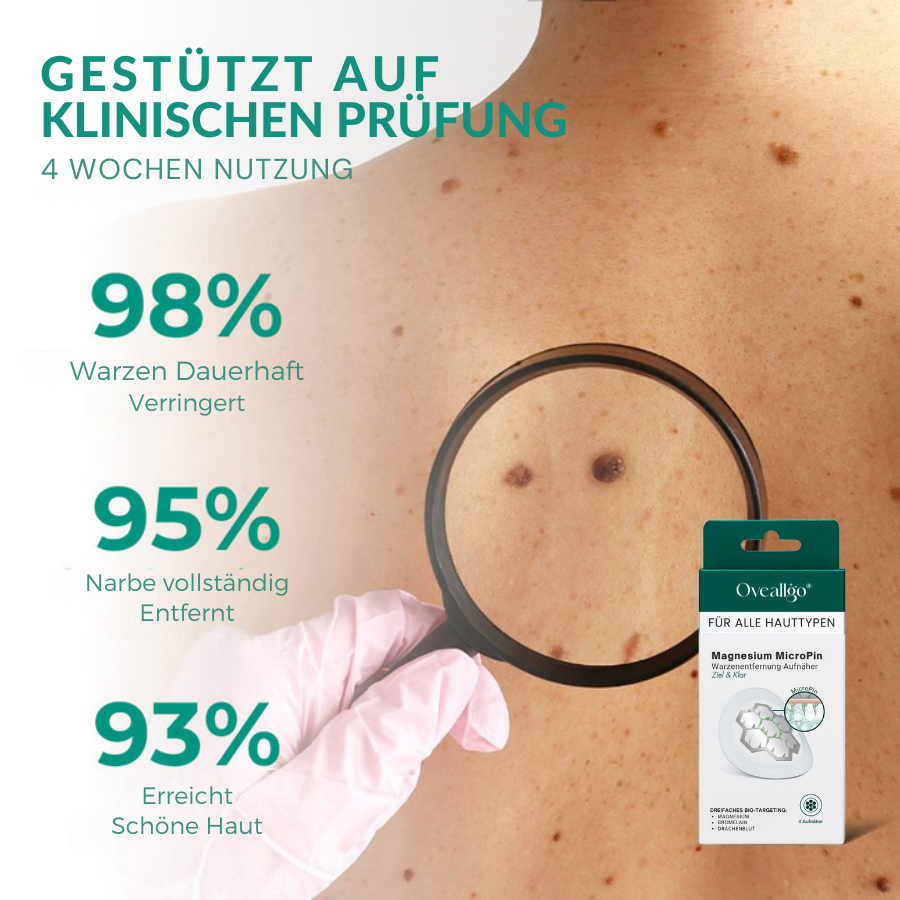 Oveallgo® Magnesium MicroPin Ziel & Klar Warzenentfernung Aufnäher