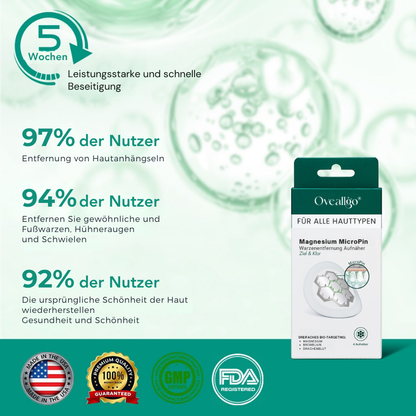 Oveallgo® Magnesium MicroPin Ziel & Klar Warzenentfernung Aufnäher