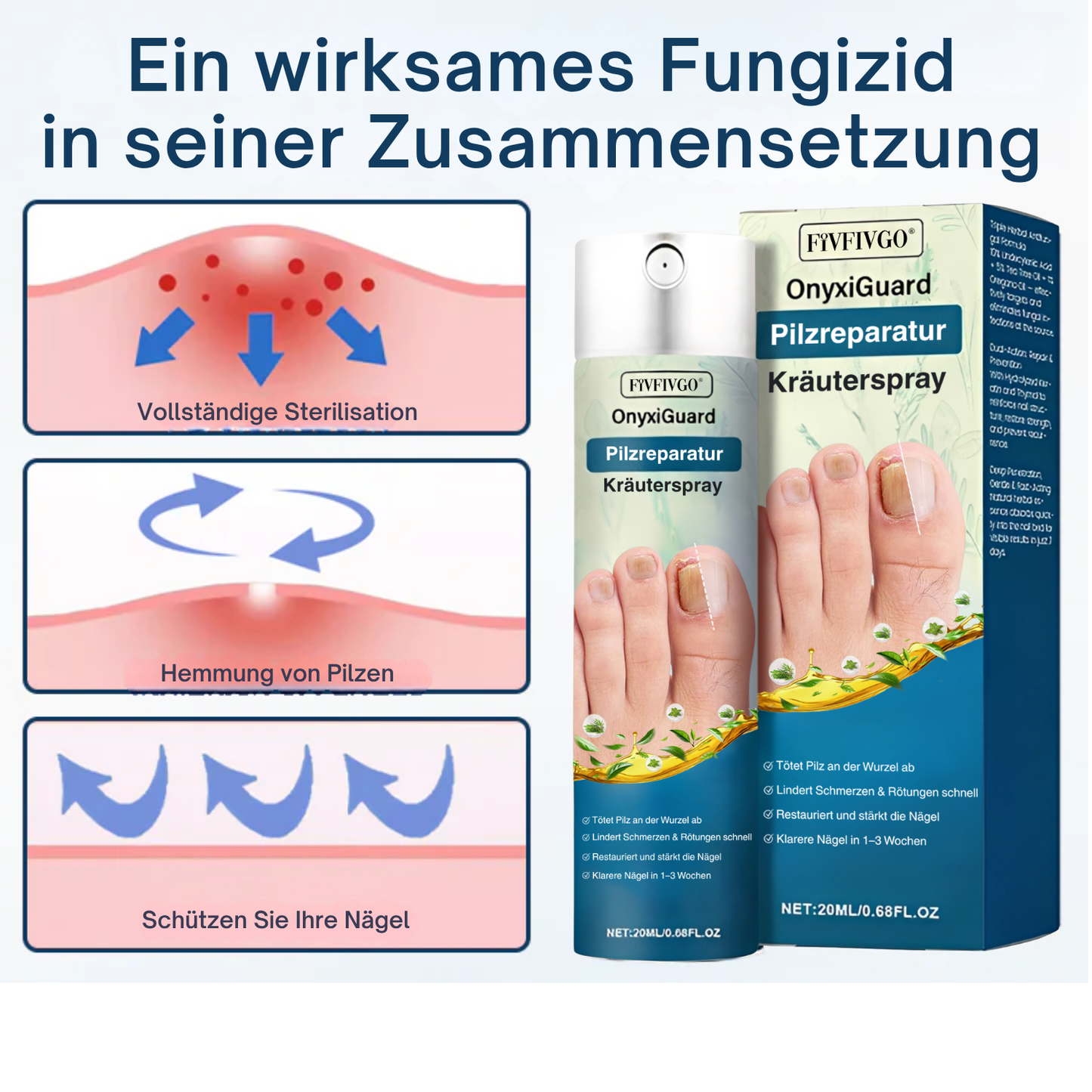 Fivfivgo® OnyxiGuard Pilzreparatur Kräuterspray PRO