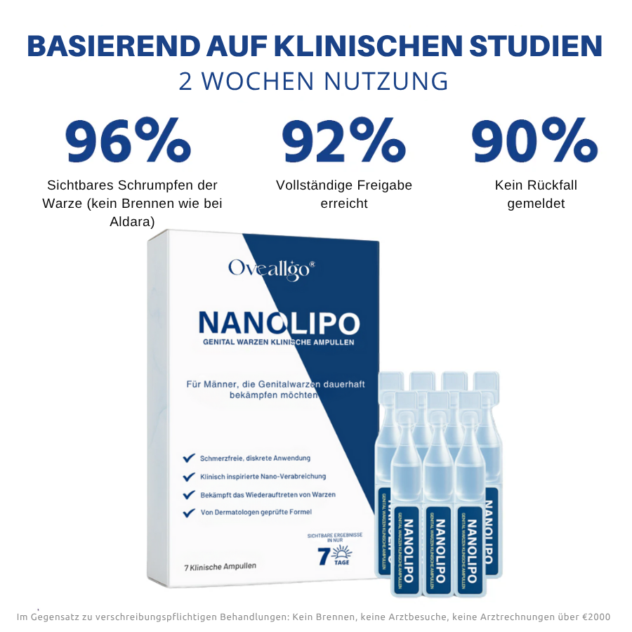 Oveallgo® Nanolipo Genital Warzen Klinische Ampullen