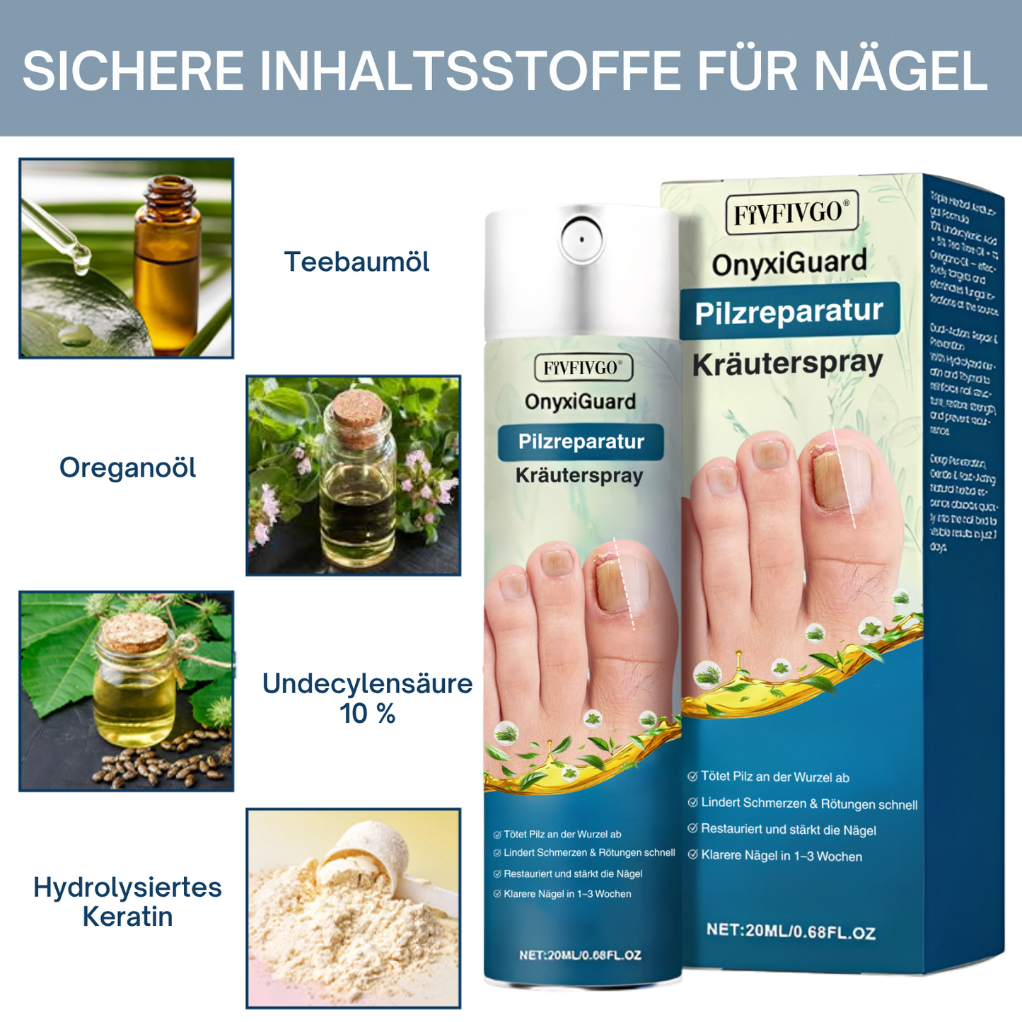 Fivfivgo® OnyxiGuard Pilzreparatur Kräuterspray PRO