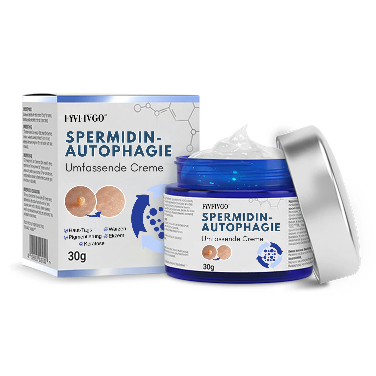 Fivfivgo® Spermidin-Autophagie-Umfassende Creme (Behandelt Hautflecken, Warzen, Ekzeme, Pigmentierung, Keratose)