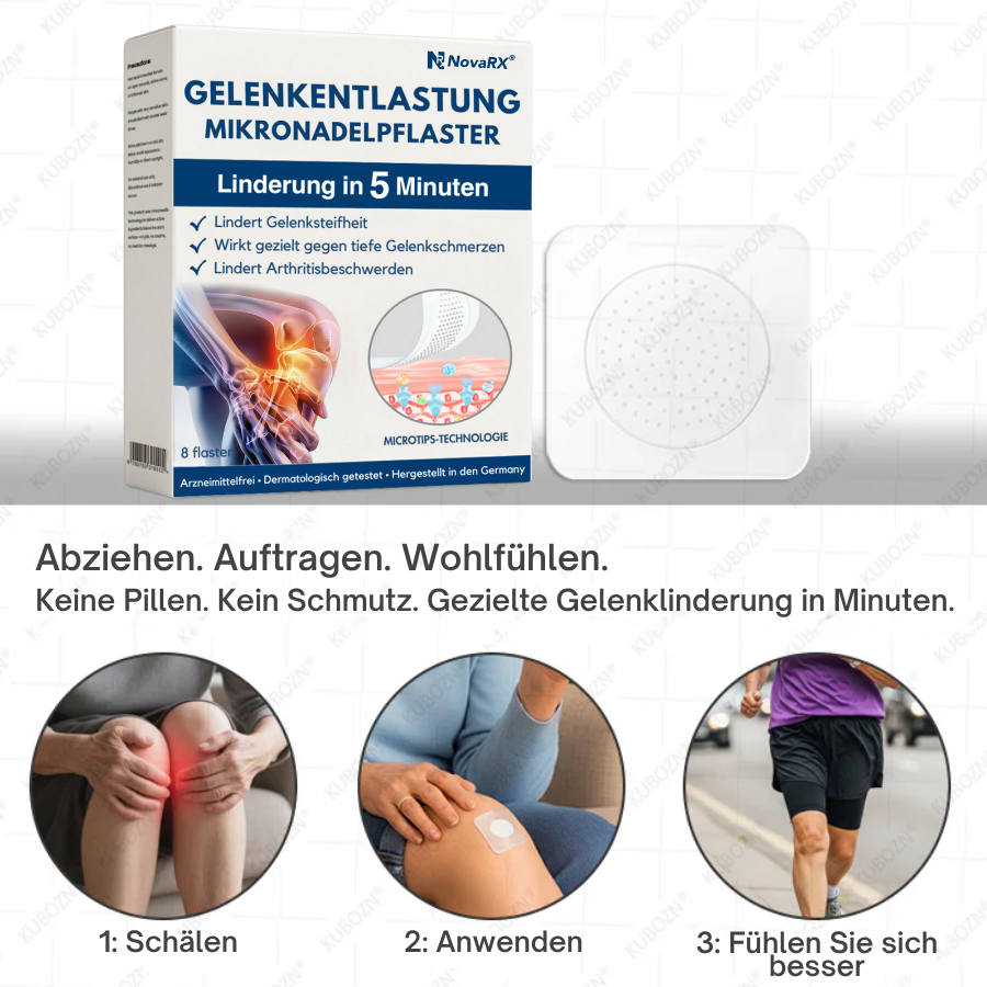 NovaRX® Gelenkentlastung Mikronadelpflaster –  Schnelle Linderung bei Knieschmerzen