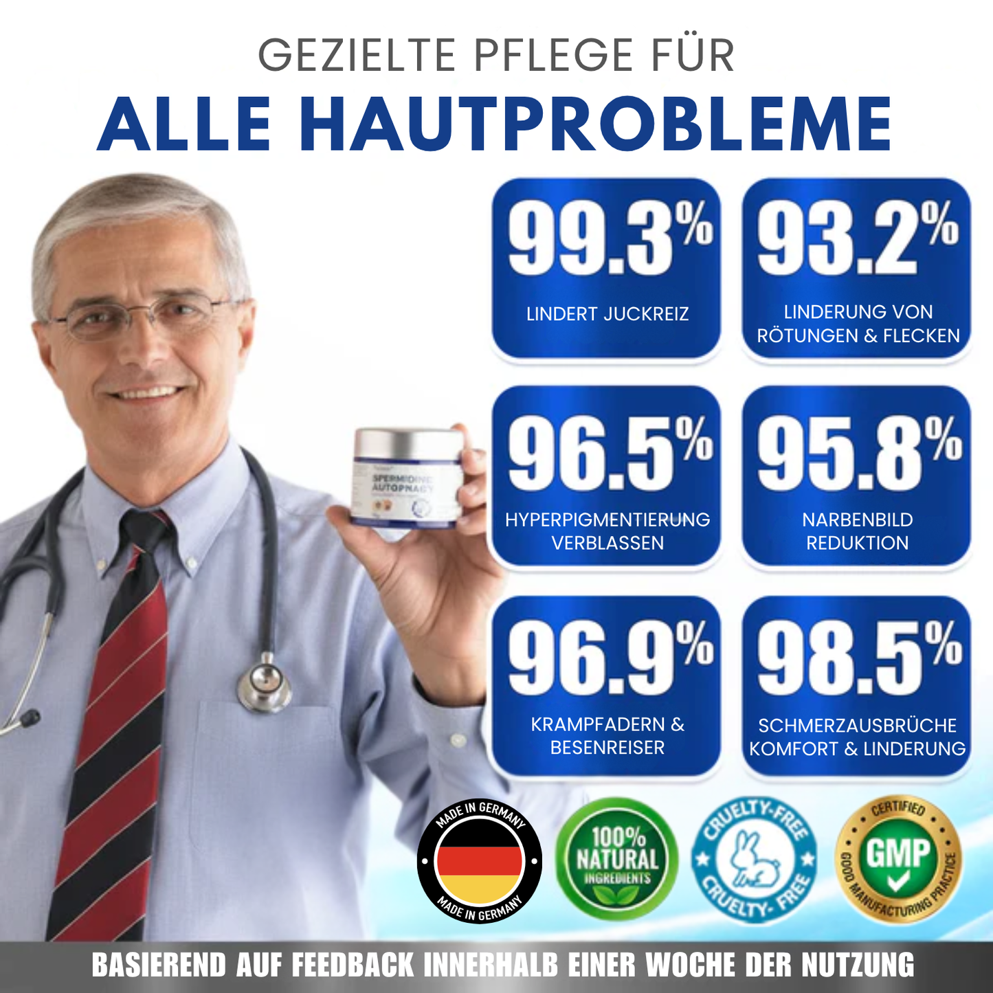 Fivfivgo® Spermidin-Autophagie-Umfassende Creme (Behandelt Hautflecken, Warzen, Ekzeme, Pigmentierung, Keratose)