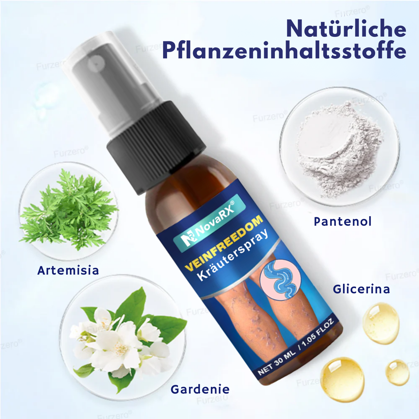 NovaRX® VeinFreedom Kräuterspray - Mikronebeltherapie