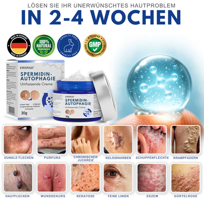Fivfivgo® Spermidin-Autophagie-Umfassende Creme (Behandelt Hautflecken, Warzen, Ekzeme, Pigmentierung, Keratose)