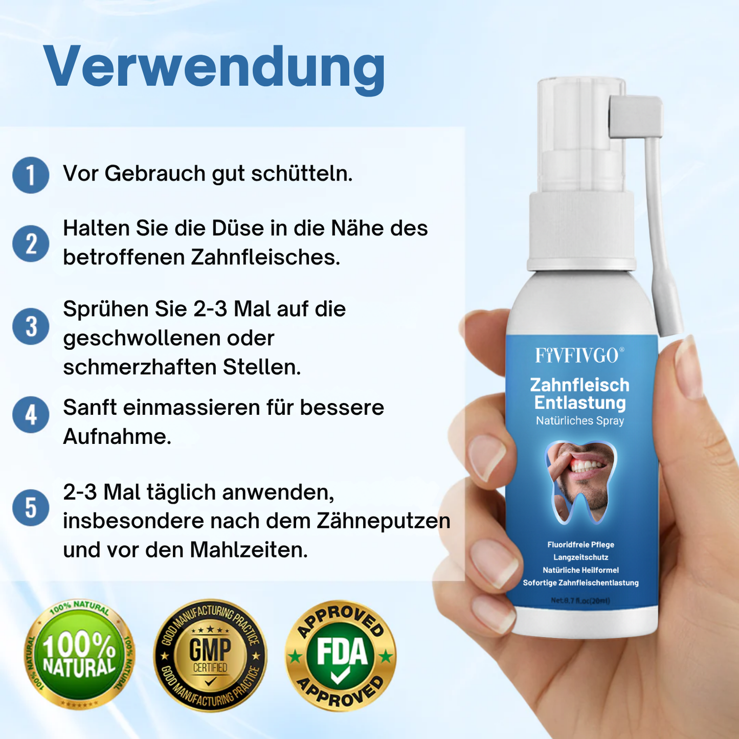 Fivfivgo® ZahnfleischEntlastung Natürliches Spray