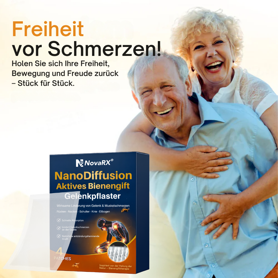 NovaRX® NanoDiffusion Aktives Bienengift Gelenkpflaster 🐝🦵Linderung von Schulter-, Nacken-, Rücken- und Knieschmerzen in 10 Minuten!