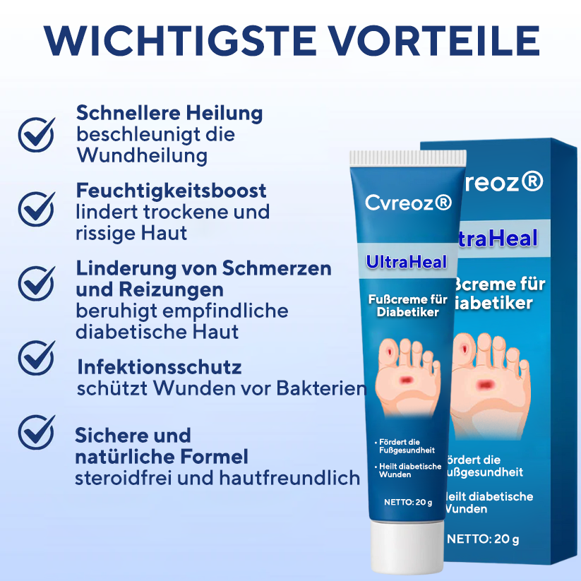 Cvreoz® UltraHeal Fußcreme für Diabetiker