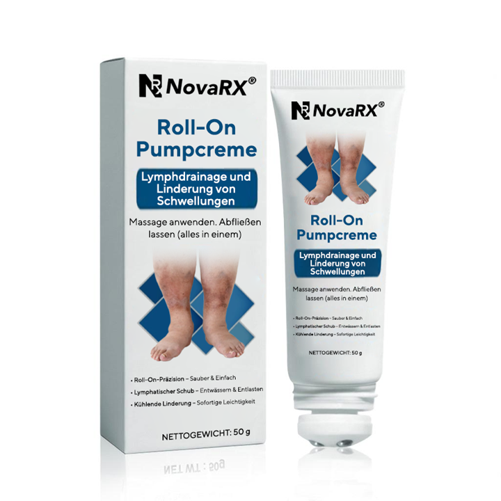 NovaRX® Roll-On-Pumpcreme für Lymphdrainage und Linderung von Schwellungen