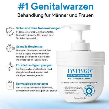 Fivfivgo® Kräuterbehandlung der Genitalhaut-Creme ✅ Revolutionäre natürliche Lösung zur Behandlung von Genitalwarzen!