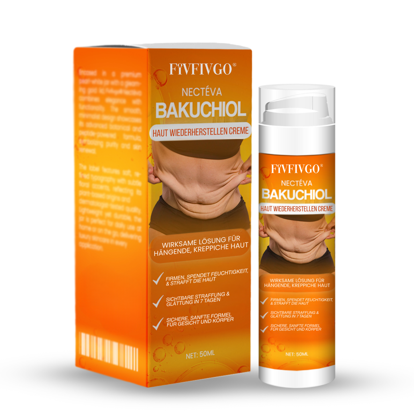 Fivfivgo® Nectéva Bakuchiol Haut Wiederherstellen Creme (Anti-Aging, feuchtigkeitsspendend, hautstraffend & liftend)
