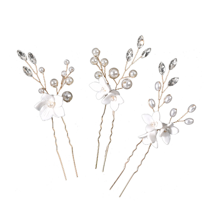 Schlichter und eleganter Braut-Haarkamm mit Blumenmuster 