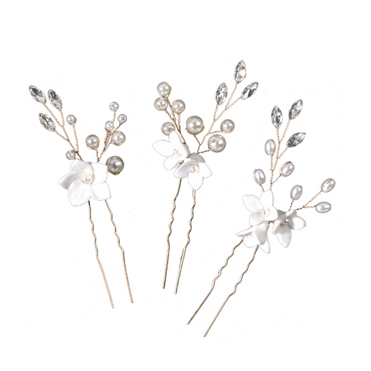 Schlichter und eleganter Braut-Haarkamm mit Blumenmuster 