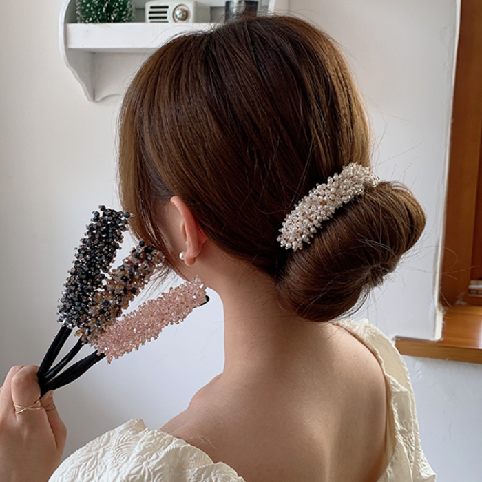 Eleganter, einfacher Kristall-Haarknoten-Maker 