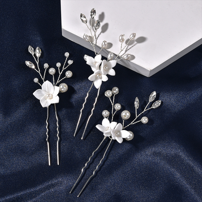 Schlichter und eleganter Braut-Haarkamm mit Blumenmuster 