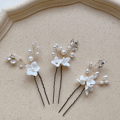 Schlichter und eleganter Braut-Haarkamm mit Blumenmuster 